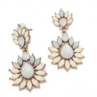 Durga Ivory Stone Burst Statement Stud Earrings